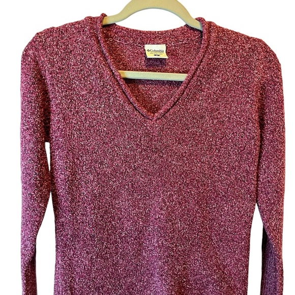 Columbia Sweater Women’s Small Purple/Pink V-Neck Pullover Cotton Blend EUC - Picture 2 of 7